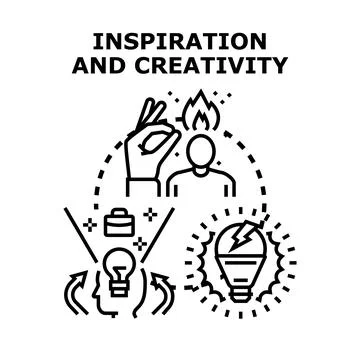 Inspiration and creativity concept for generating new ideas Stock Illustration