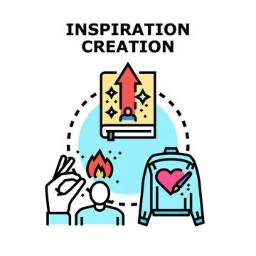 Inspiration fueling creative creation process developing new ideas イラスト素材