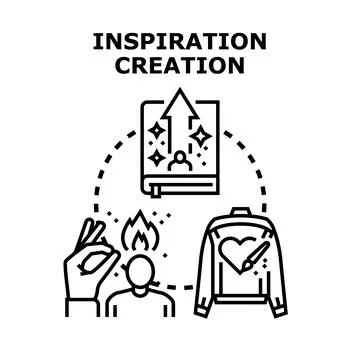 Inspiration fueling creative creation process developing new ideas イラスト素材