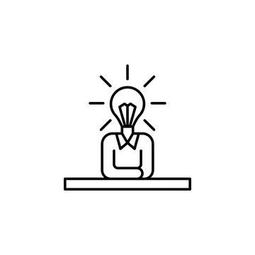 Inspiration, idea icon. Element of concentration line icon Stock Illustration