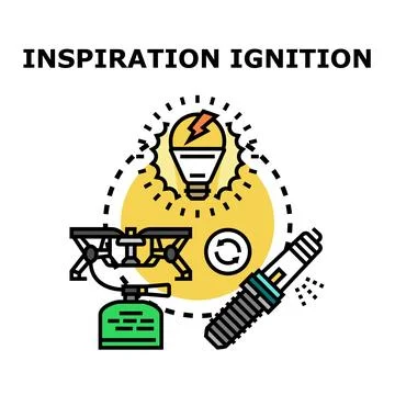 Inspiration ignition lighting up new ideas concept Stock Illustration
