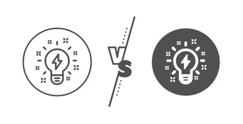 Inspiration line icon. Creativity light bulb sign. Vector Stock Illustration