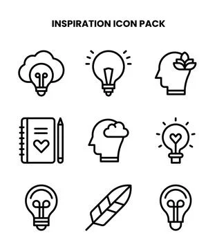 Inspiration Line Vector Icons Pack イラスト素材
