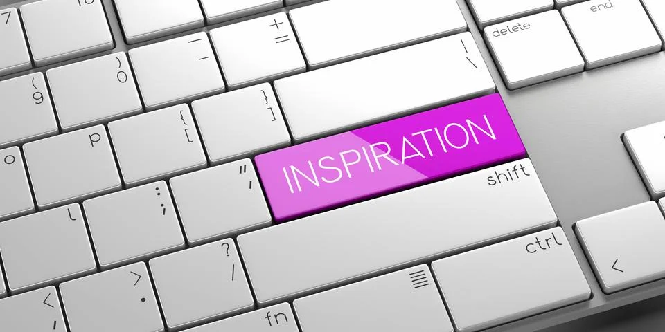 Inspiration - modern computer keyboard - 3D illustration Stock Illustration