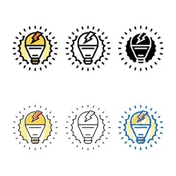 Inspiration multipack light bulb color icon vector Stock Illustration