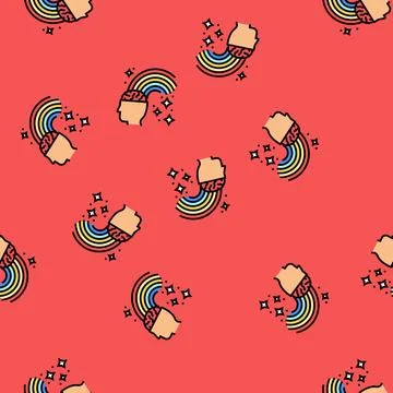 Inspiration muse succes challenge vector seamless pattern Illustrazione stock