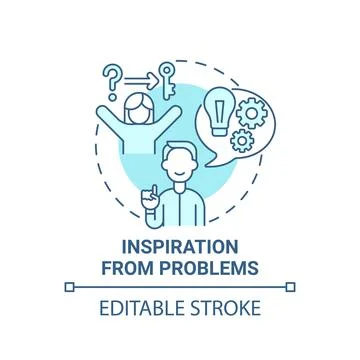 Inspiration from problems blue concept icon Illustrazione stock