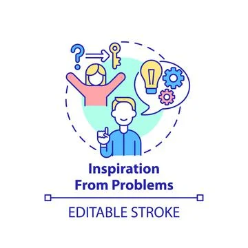 Inspiration from problems concept icon 库存插图