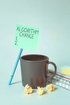 Inspiration showing sign Algorithm Change. Business idea change in procedure Stock Photos