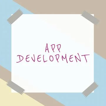 Inspiration showing sign App Development. Business concept producing computer Illustrazione stock