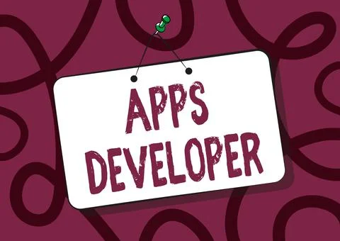 Inspiration showing sign Apps Developer. Word Written on Graphic artist Software 스톡 일러스트