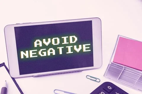 Inspiration showing sign Avoid Negative. Business concept Staying away from 스톡 사진