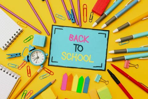 Inspiration showing sign Back To School. Business overview is the period Stock Photos