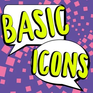 Inspiration showing sign Basic Icons. Business showcase pictogram or ideogram 스톡 일러스트