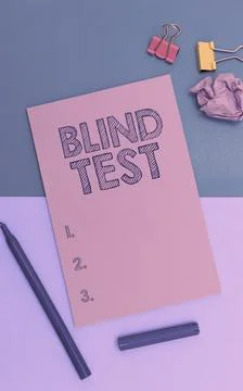 Inspiration showing sign Blind Test. Word for Social engagement with a person Stock Photos