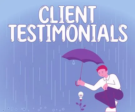 Inspiration showing sign Client Testimonials. Internet Concept Various Stock Illustration