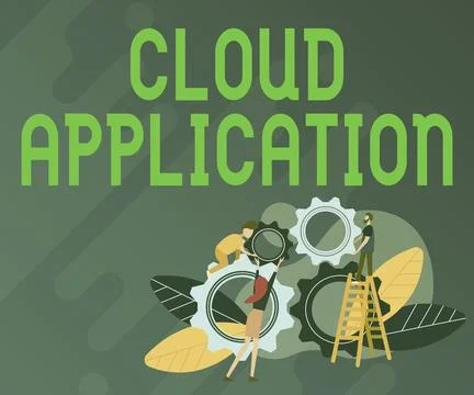 Inspiration showing sign Cloud Application. Word Written on the software program 스톡 일러스트