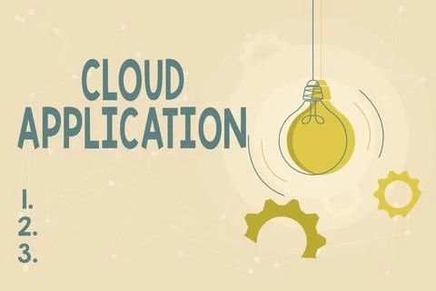Inspiration showing sign Cloud Application. Word for the software program where Stock Illustration
