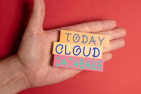 Inspiration showing sign Cloud Database. Concept meaning optimized or built for Stock Photos
