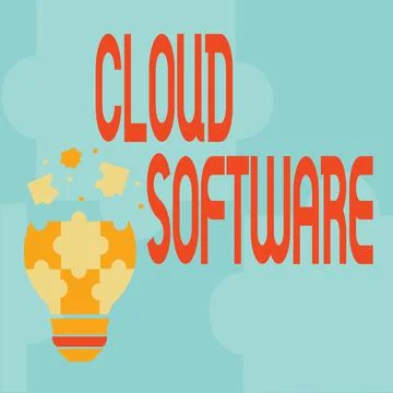 Inspiration showing sign Cloud Software. Internet Concept Programs used in Illustrazione stock