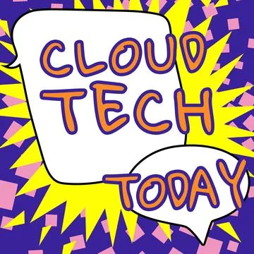 Inspiration showing sign Cloud Tech. Conceptual photo storing and accessing data Stock Illustration
