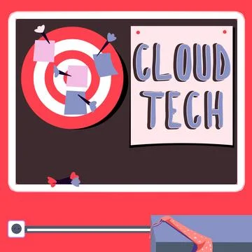 Inspiration showing sign Cloud Tech. Concept meaning storing and accessing data Stock Illustration