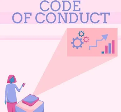 Inspiration showing sign Code Of Conduct. Business approach Ethics rules moral Illustrazione stock