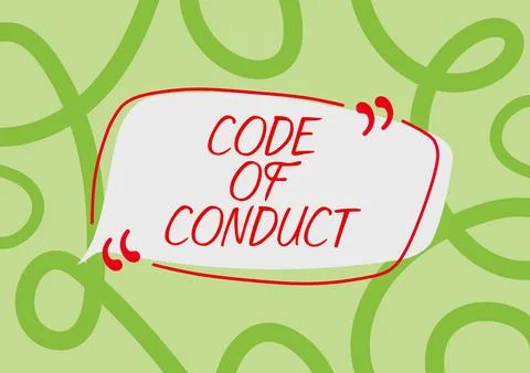 Inspiration showing sign Code Of Conduct. Internet Concept Ethics rules moral Illustrazione stock