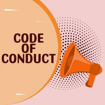 Inspiration showing sign Code Of Conduct. Concept meaning Ethics rules moral Illustrazione stock