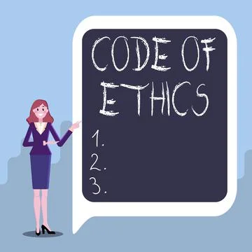 Inspiration showing sign Code Of Ethics. Word Written on basic guide for Illustrazione stock