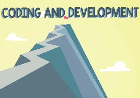 Inspiration showing sign Coding And Development. Business showcase Programming Stock Illustration