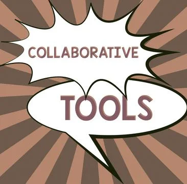 Inspiration showing sign Collaborative Tools. Word Written on Determine the Stock Illustration