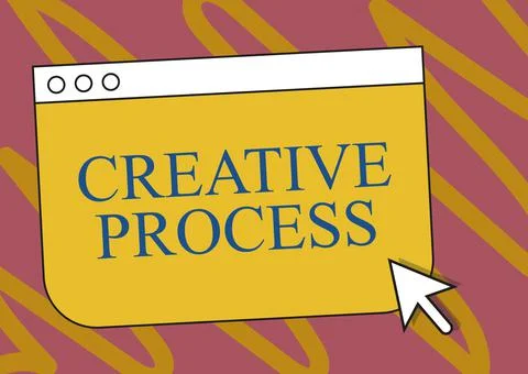 Inspiration showing sign Creative Process. Business concept act of making new Stock Illustration