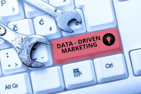 Inspiration showing sign Data driven Marketing. Concept meaning process by which Stock Photos