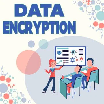 Inspiration showing sign Data Encryption. Business idea Conversion of data into Stock Illustration