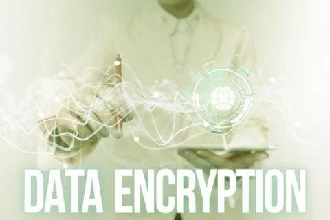 Inspiration showing sign Data Encryption. Business idea Symmetrickey algorithm Stock Photos