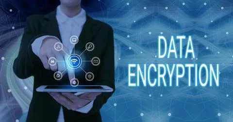 Inspiration showing sign Data Encryption. Word for Symmetrickey algorithm for Stock Photos