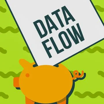 Inspiration showing sign Data Flow. Business idea the movement of data through a Stock Illustration
