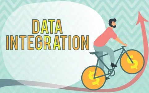 Inspiration showing sign Data Integration. Word Written on combination of Stock Illustration