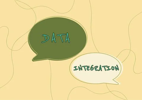 Inspiration showing sign Data Integrationcombination of technical and business Stock Illustration