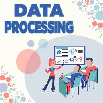 Inspiration showing sign Data Processing. Word Written on collection and Stock Illustration