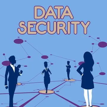 Inspiration showing sign Data Security. Business overview Protected important Stock Illustration