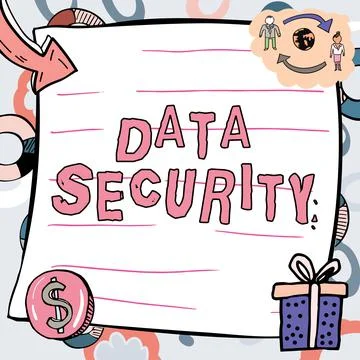 Inspiration showing sign Data Security. Internet Concept Protected important Stock Illustration