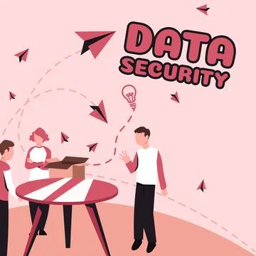 Inspiration showing sign Data Security. Business showcase Confidentiality Disk 스톡 일러스트
