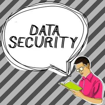 Inspiration showing sign Data Security. Business approach Confidentiality Disk Stock Illustration