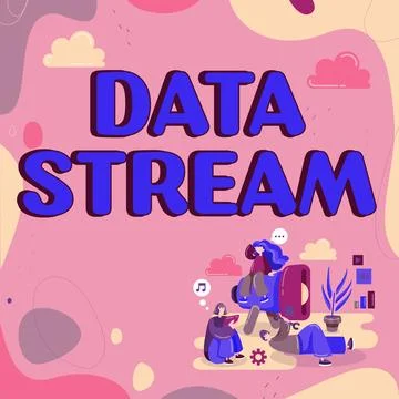 Inspiration showing sign Data Stream. Business approach sequence of digitally Stock Illustration