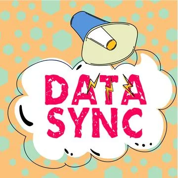 Inspiration showing sign Data Sync. Concept meaning data that is continuously Stockillustratie
