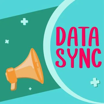 Inspiration showing sign Data Sync. Business overview data that is continuously 库存插图