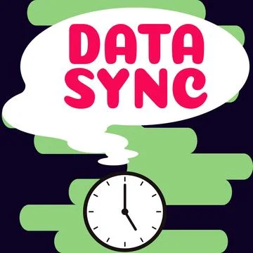 Inspiration showing sign Data Sync. Business idea data that is continuously Stock Illustration