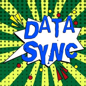 Inspiration showing sign Data Sync. Business approach data that is continuously Illustrazione stock